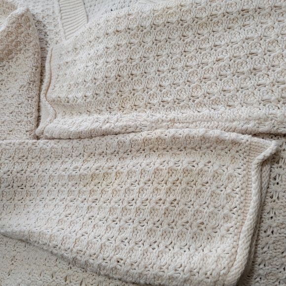 The Woolrich Woman Vintage Cream Fisherman Knit Sweater Size Large - Picture 13 of 13